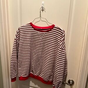 Red and White Striped Sweater